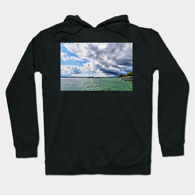 Upcoming Thunder Storm over Lake Constance near Hagnau Hoodie by holgermader